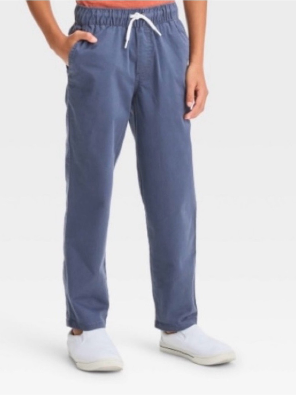 Cat & Jack Boys' Stretch Relaxed Fit Tapered Woven Pull-on Pants Blue Size 4